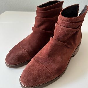 Cole Haan suede booties size 11, rear zipper